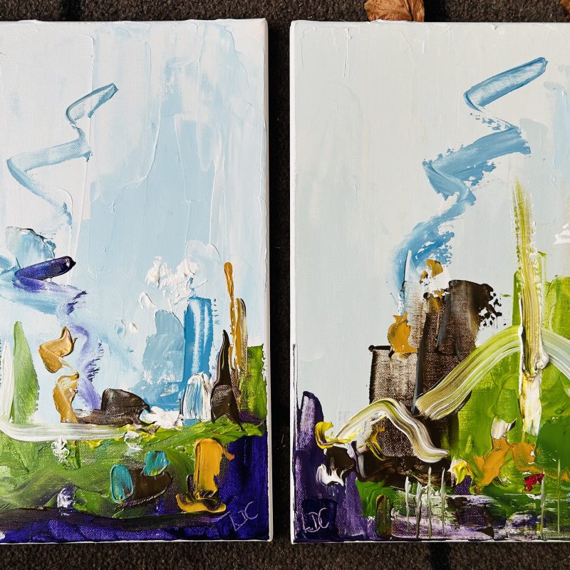 Diptych: abstract expressionist style