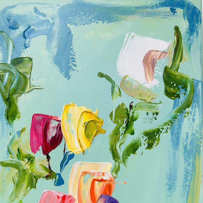 Expressionist painting in vibrant colours of tulips