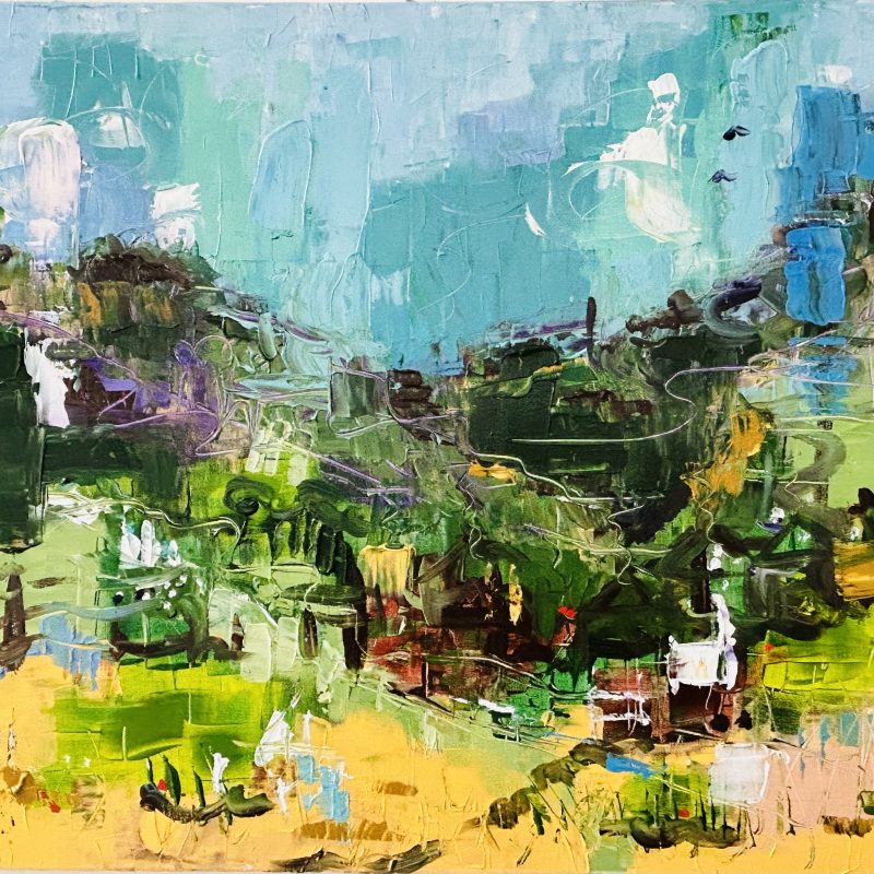 Expressionist, colourful painting of The South Downs