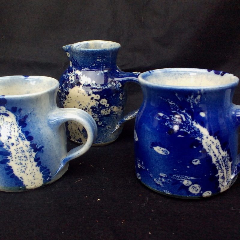 Blue glazed jugs