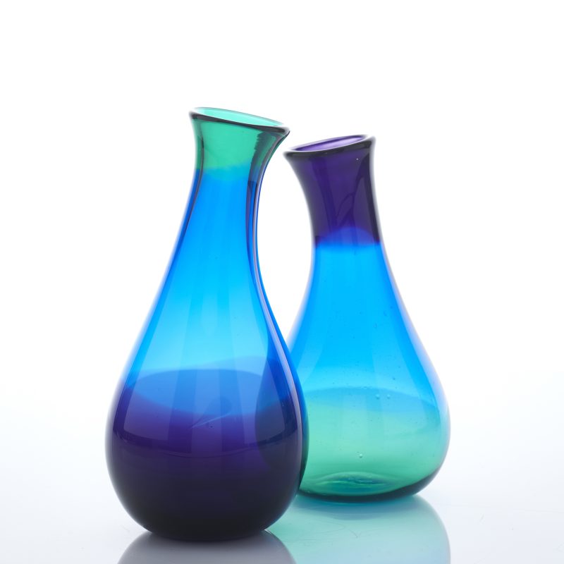 Colourful handblown glass vases