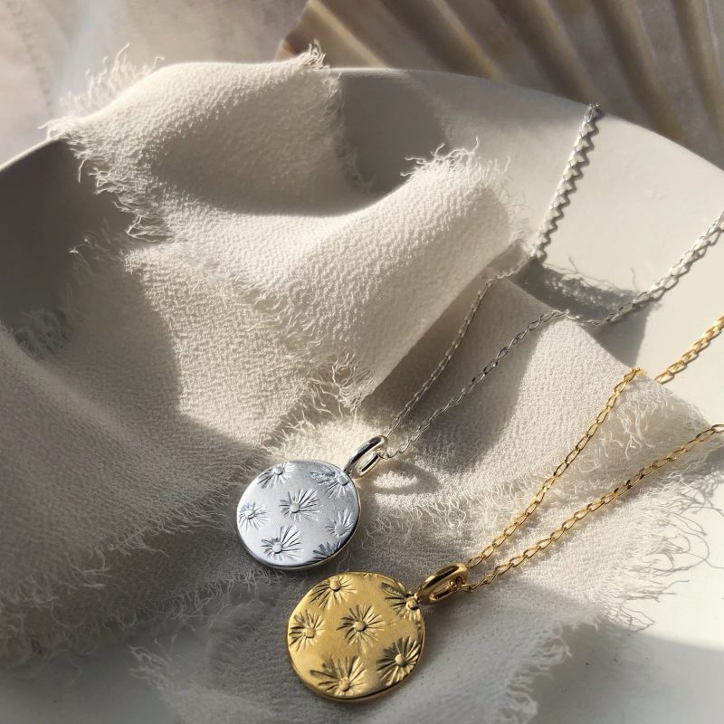 Pendant necklaces with sunbeam pattern