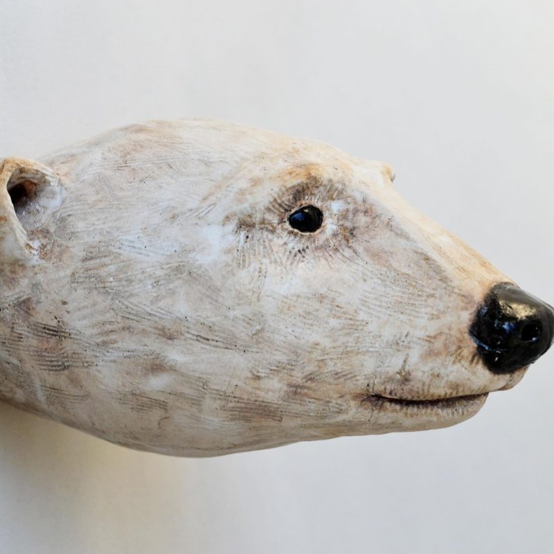 Polar Bear Head in Ceramic
