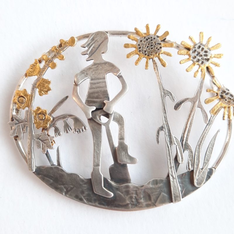 Silver Brooch with figure