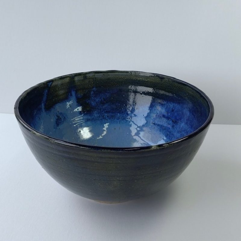 Large blue glazed bowl 