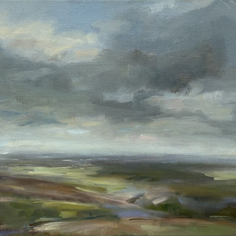 Cloudy Downland scene, semi abstract.