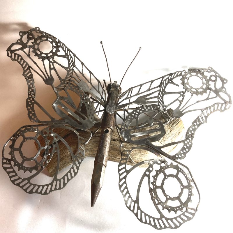 butterfly made out of scrap metal