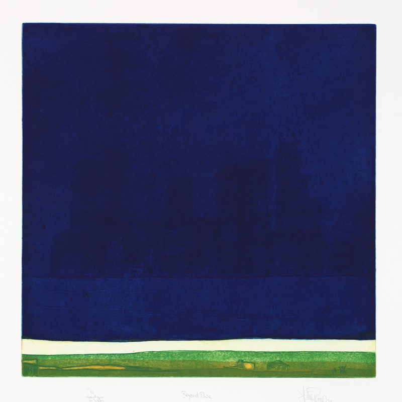 Large Blue square with Green horizon