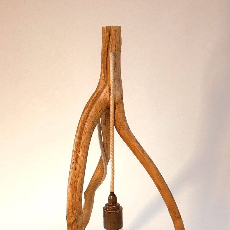 lamp made out of branch wood
