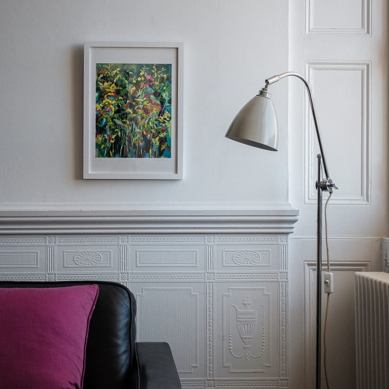 Interior image of the Open House with a giclee print taken from the original painting 'Walking with Lucas'