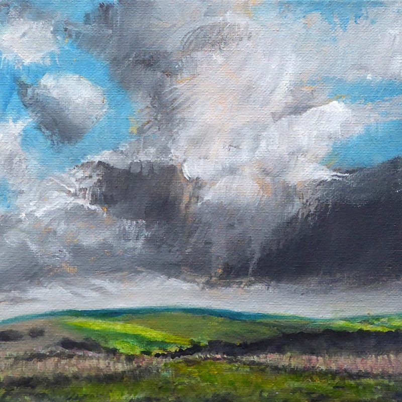 Acrylic painting inspired by the Sussex Downs 20x20cm