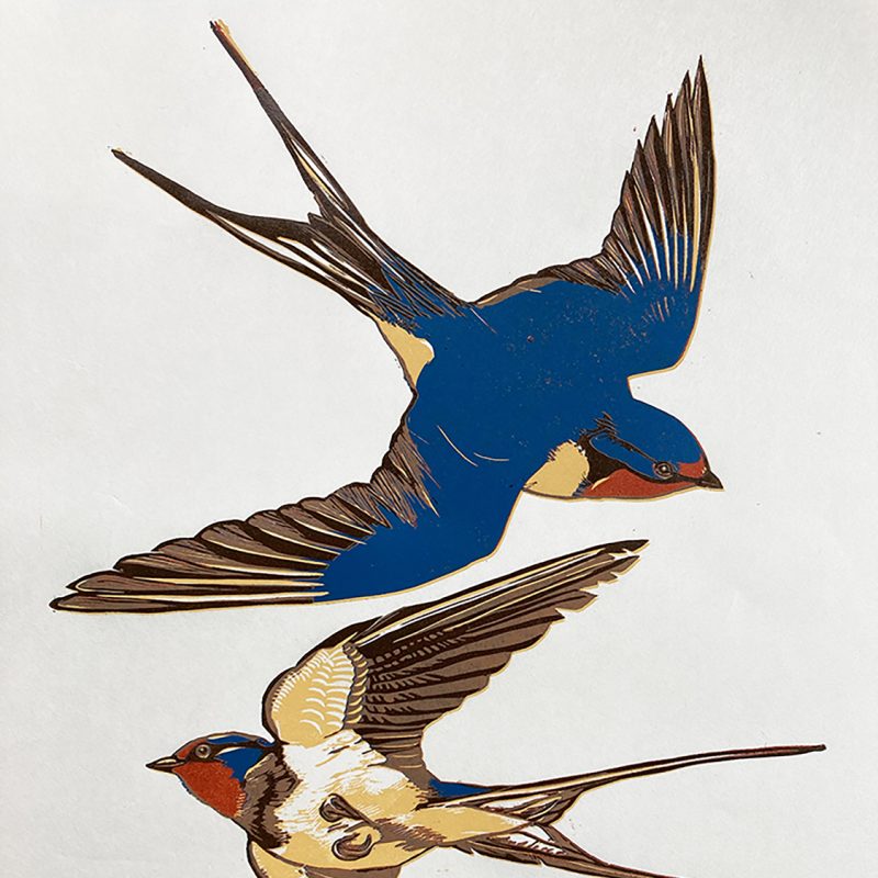 two swallows print