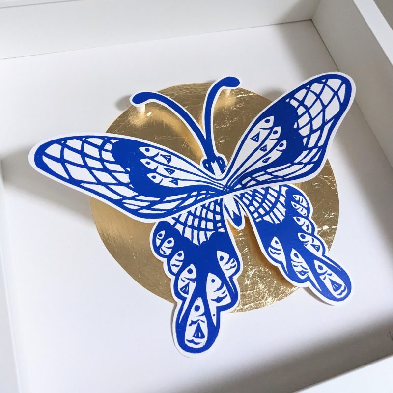 Blue 3D Butterfly print