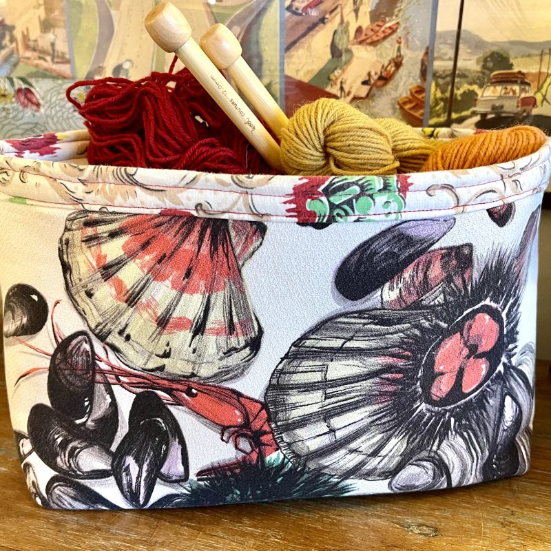 Basket made from vintage fabric