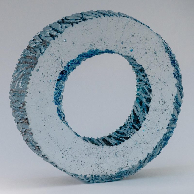 Clear Glass Torus with tree like texture to inner and outer faces