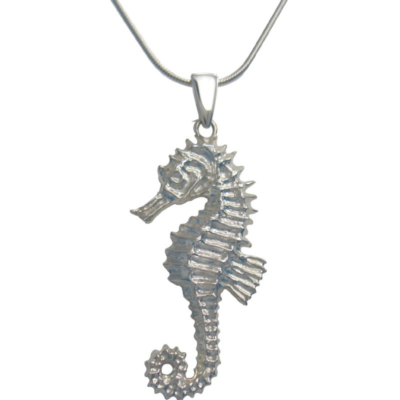 silver seahorse necklace