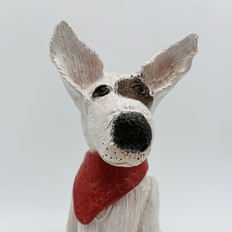 ceramic dog with red scarf