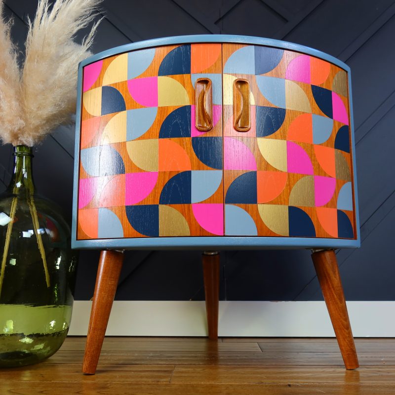 geometric surface designs on furniture