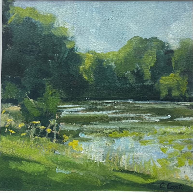 Landscape with trees and river