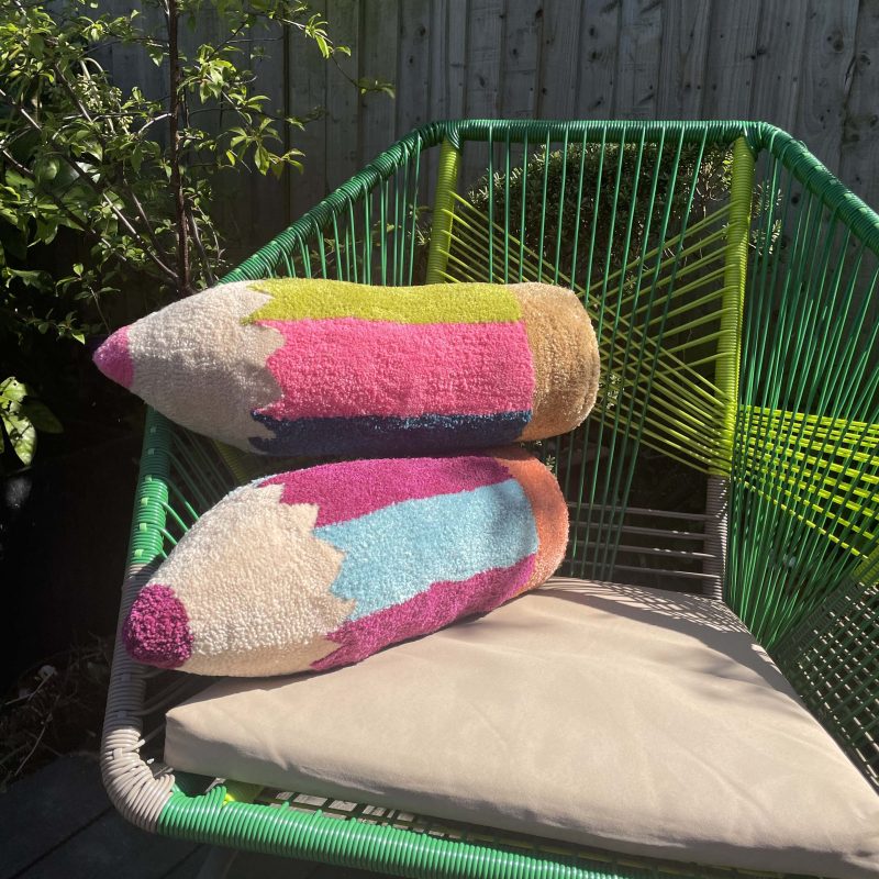 Colourful Striped Tufted Pencil Bolsters