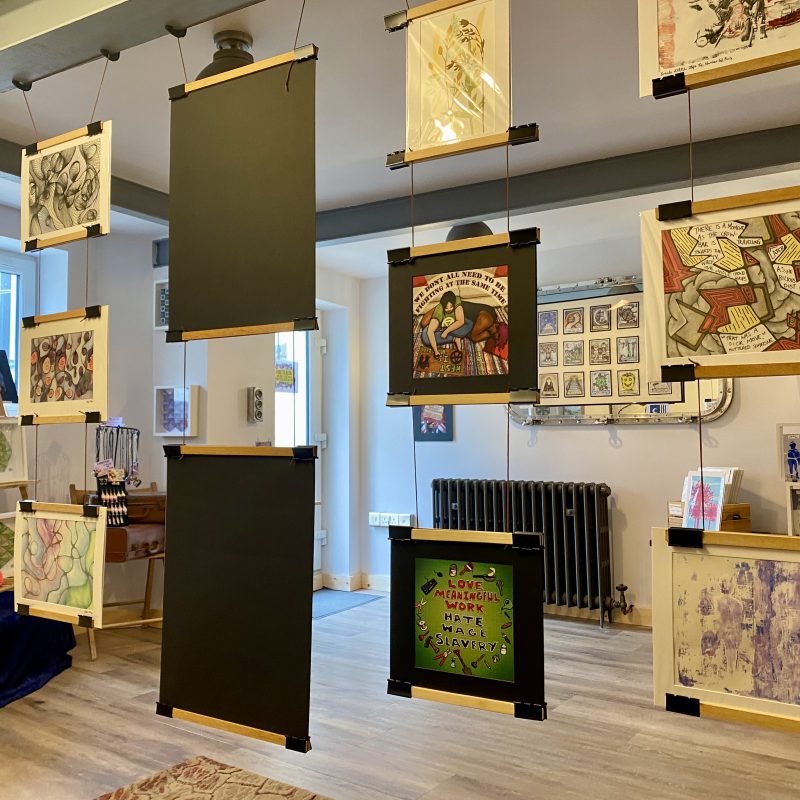 An image of art hanging in the venue. 