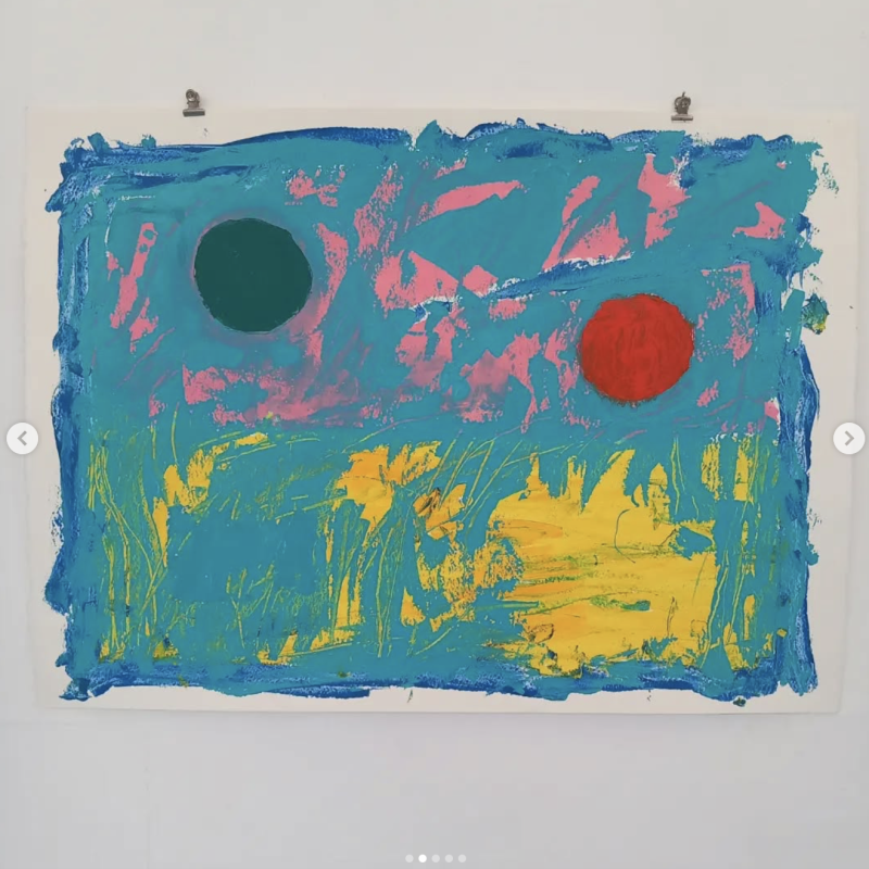 Image of painting, Acrylic on paper 2023.