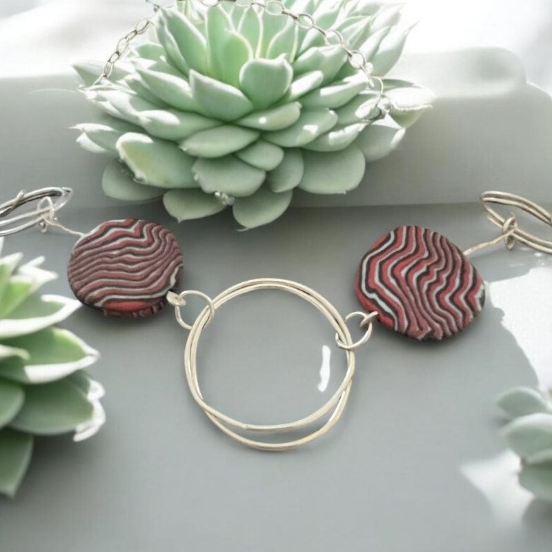 necklace made of ceramic and silver