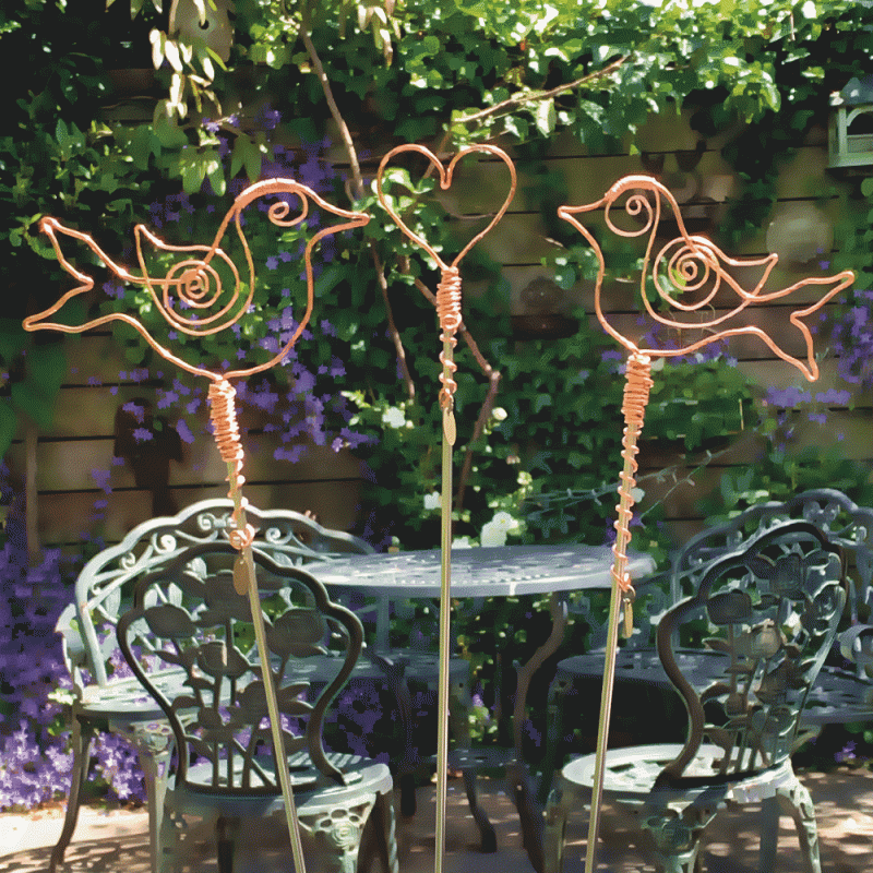 Hammered and Twisted Copper Sculpture for the home and garden