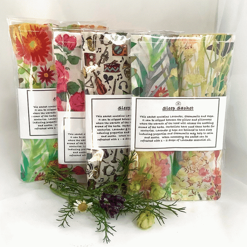 Delightful natural essential oils sleep sachet handmade by Chapman's Aromatics