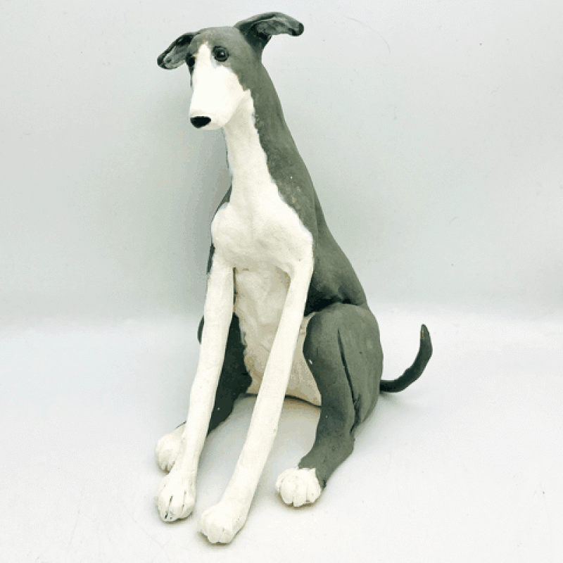 Beautiful Handbuilt Ceramics Greyhound Dog