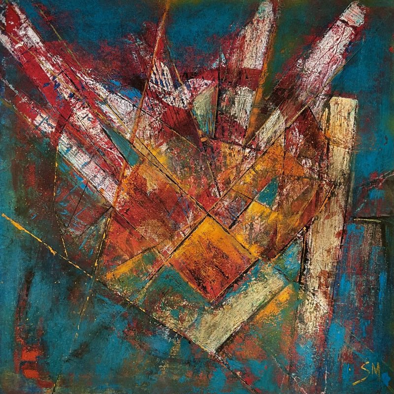 Colourful abstract with geometric shapes