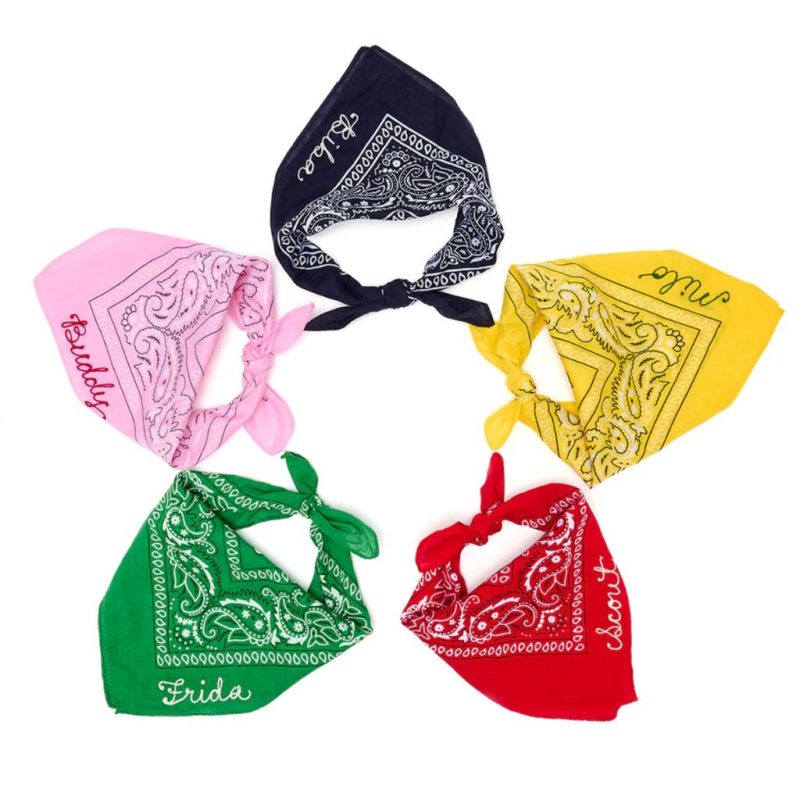 A selection of chain stitched bandanas