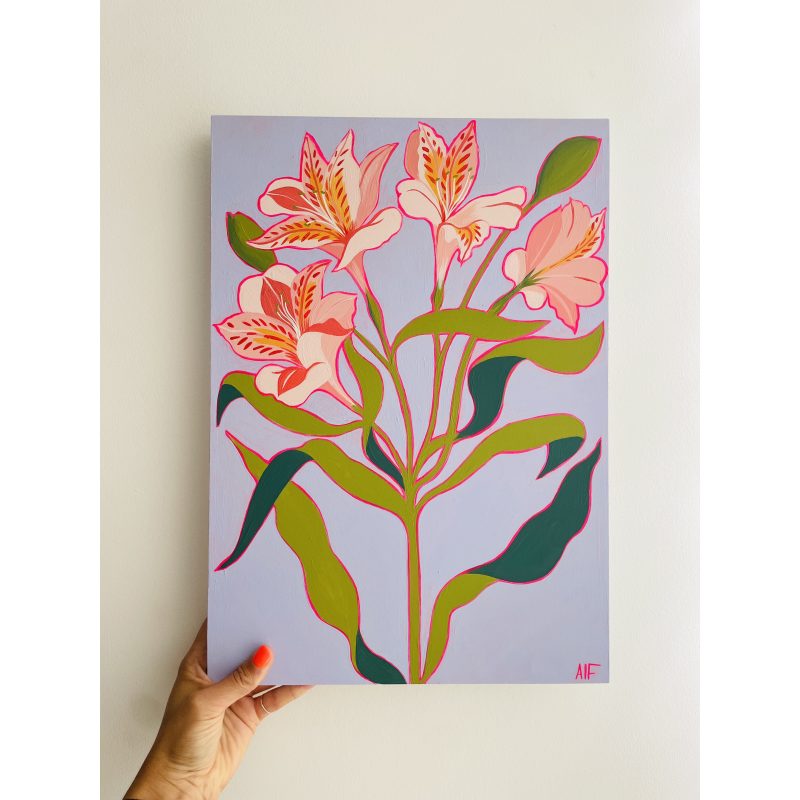 Painting of alstroemeria flowers 