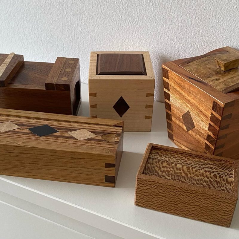Beautiful wooden boxes in lots of different wood colours.