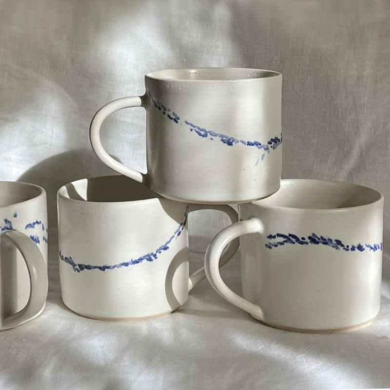 coffee mugs - white stoneware