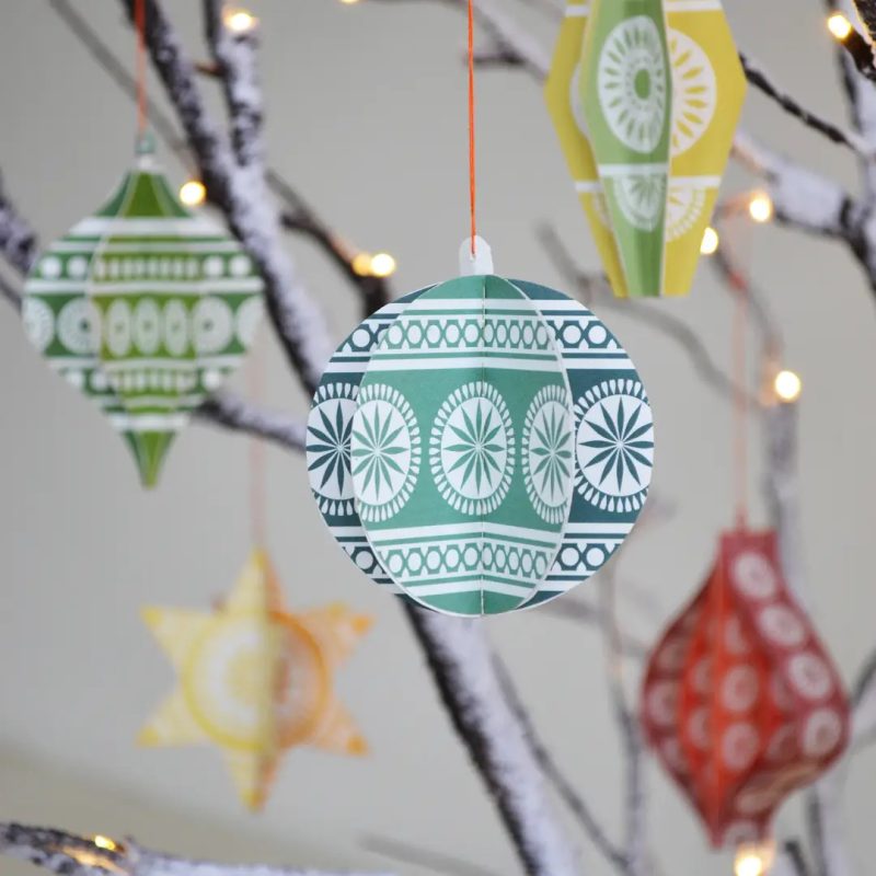 A set of paper based Christmas Decorations