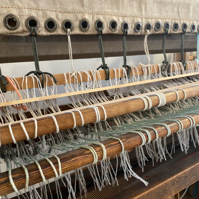 Detail of upper part of vintage loom
