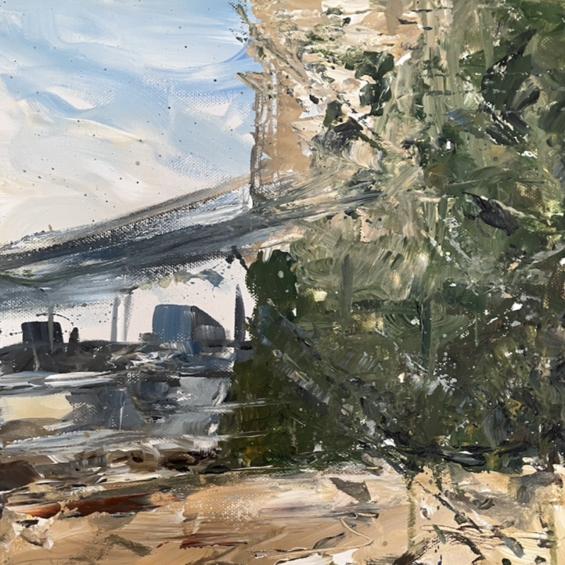 acrylic painting of Thames 