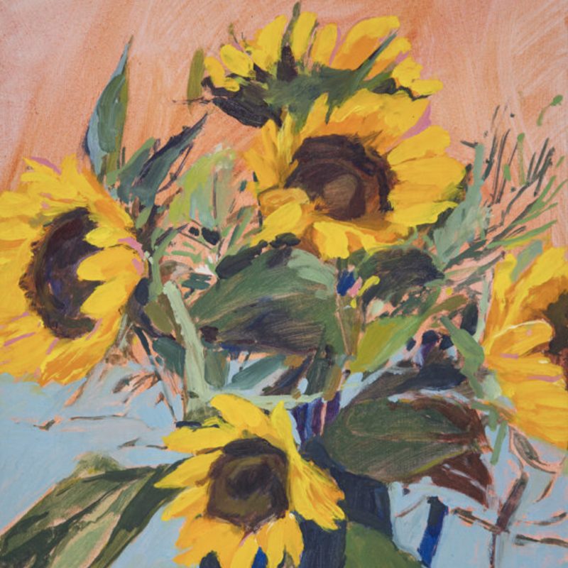 sunflowers in vase - print