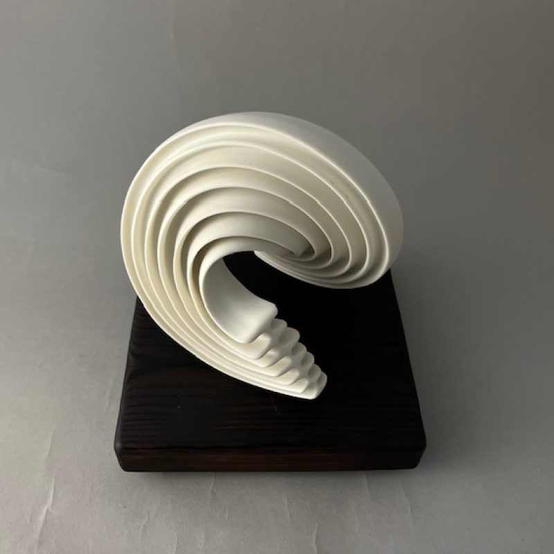 Thrown Porcelain Sculpture on Yakisugi base