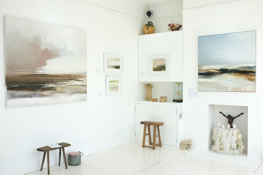 Contemporary white space in a Victorian home