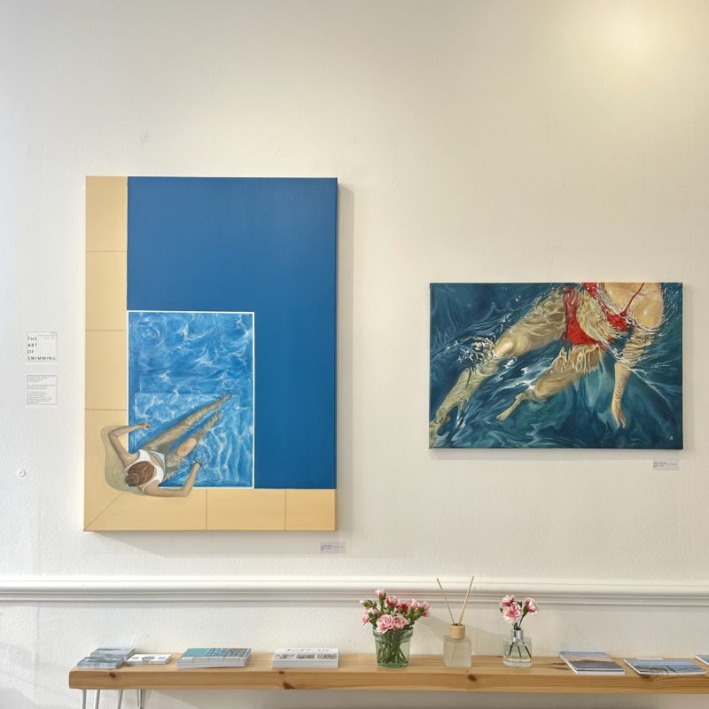 Two paintings in the gallery