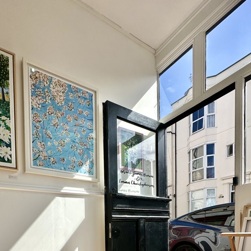 Matt’s paintings in the gallery