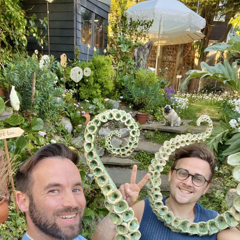 Adam and Adam at their Artists Open House Studio Brighton 