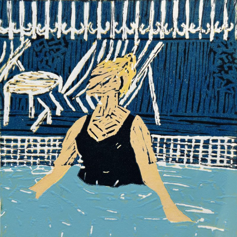 Reduction Linoprint. Unframed 150x150 mm 