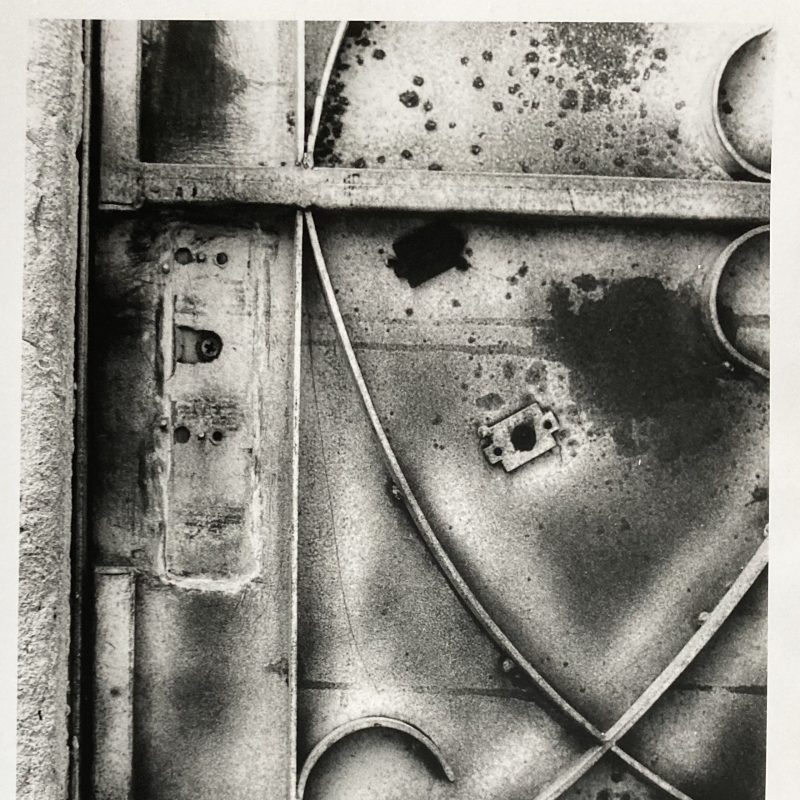 A detail of a decorative metal door in Dubai.