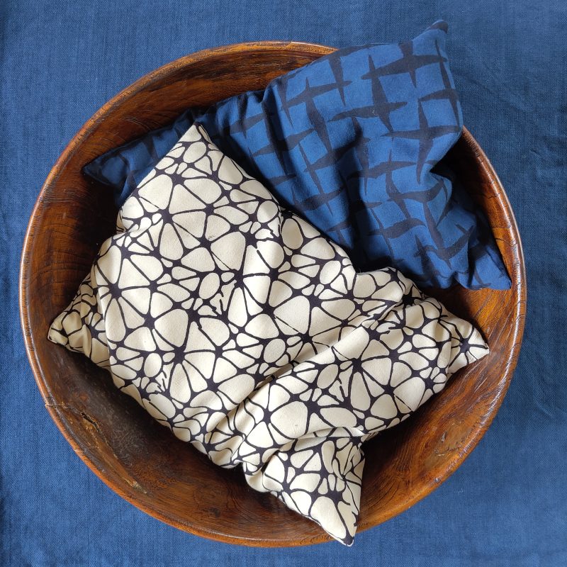 Cherrystone heat pillows - hand block print cotton. 