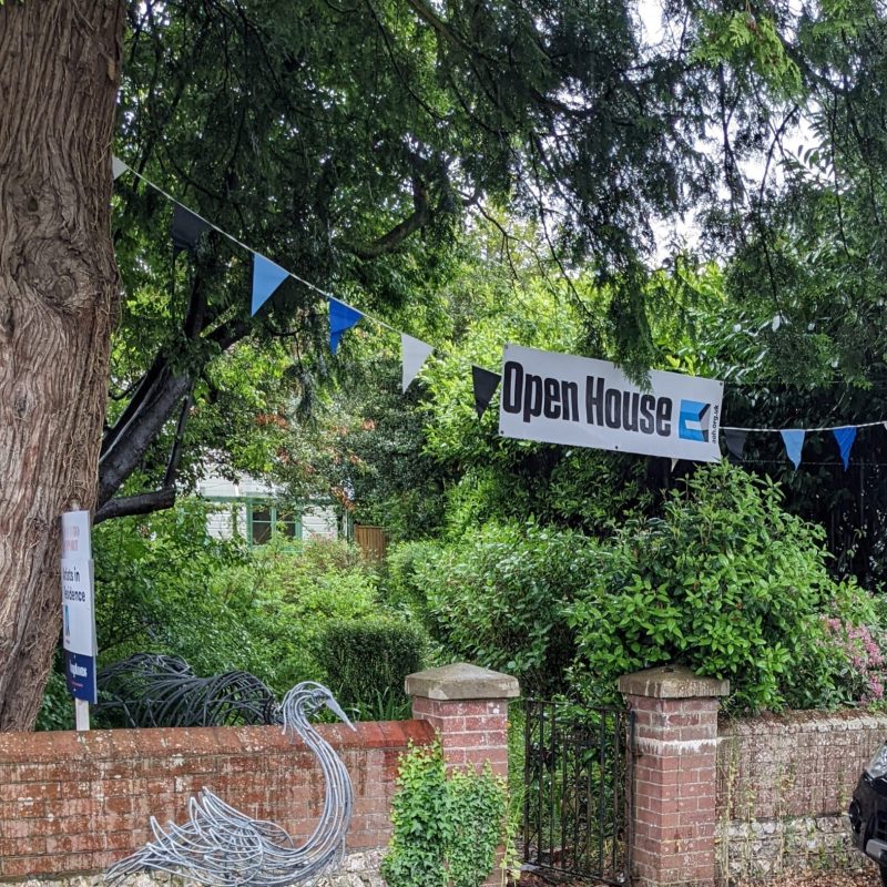 Stork crossing the road outside venue.