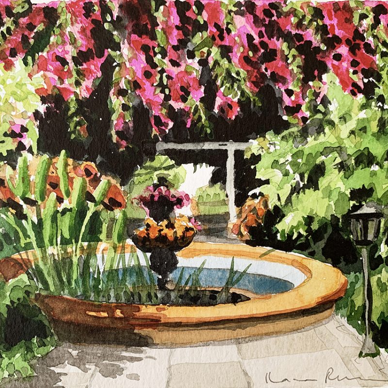 Fountain & Bougainvillea