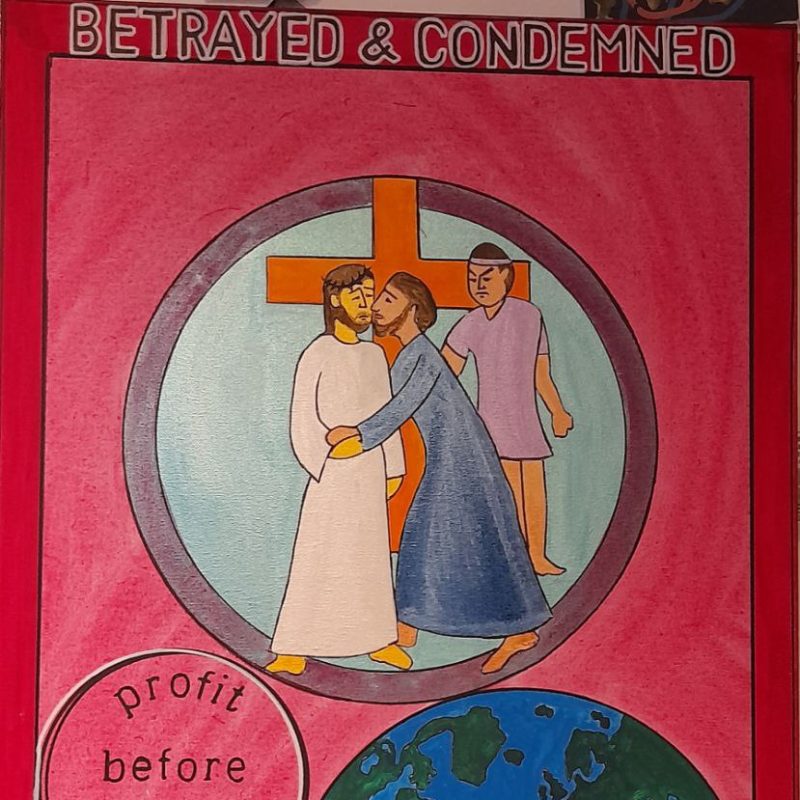 Christ is betrayed by A kiss